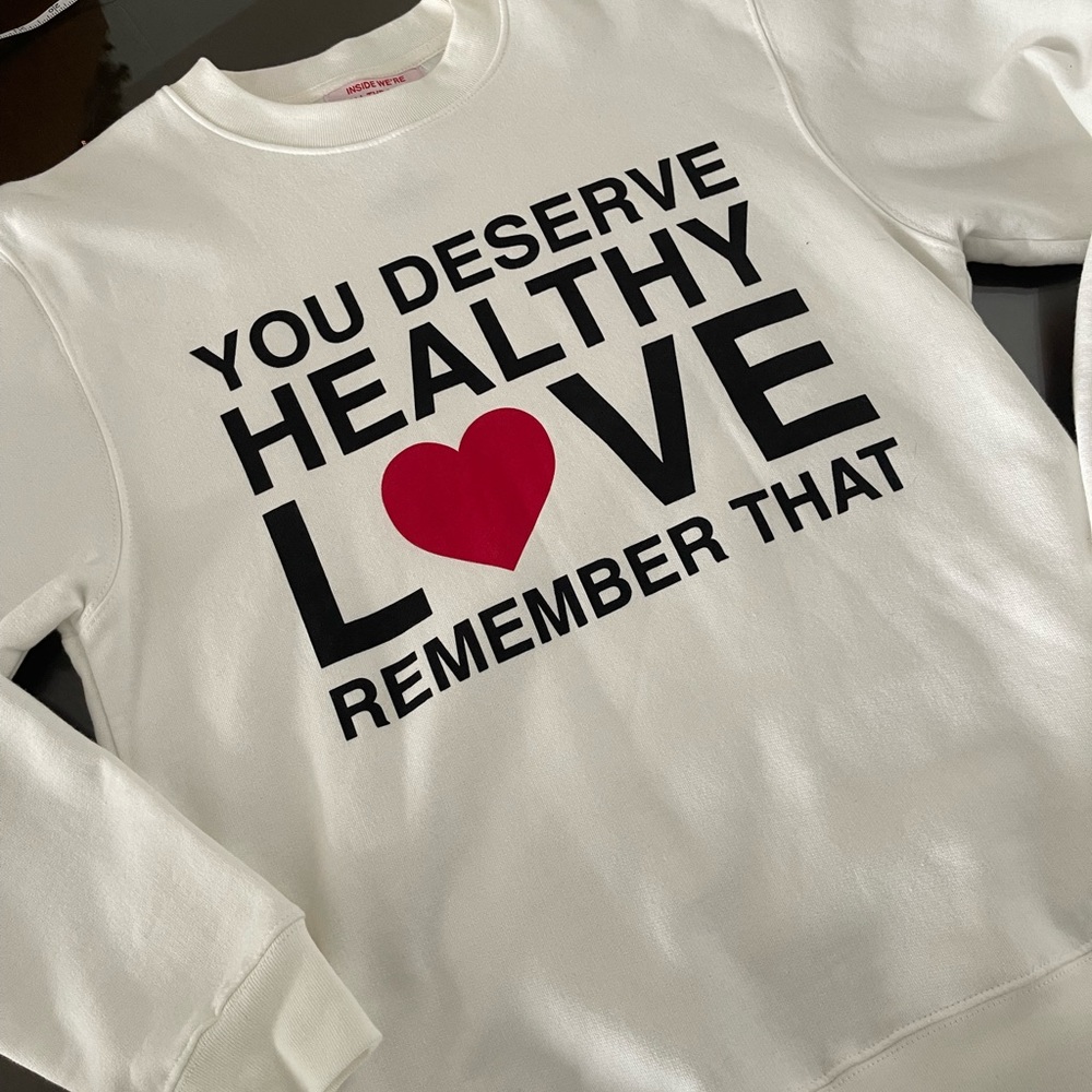WE’RE NOT REALLY STRANGERS white sweatshirt- NEVER WORN!